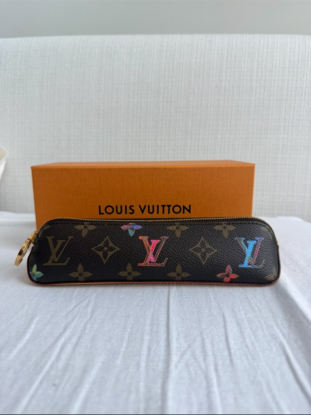 Louis Vuitton Brown Monogram Canvas Multicolor Logo Pencil Case